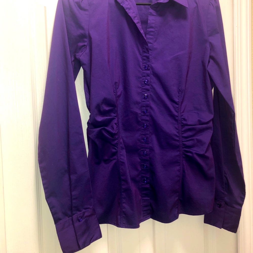 Purple Long Sleeve Blouse Small